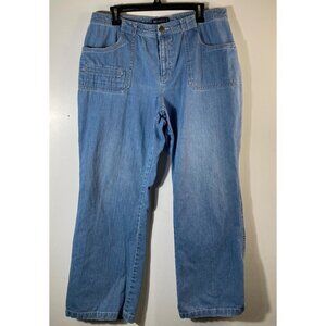 Womens Vintage Relativity High Rise Wide Leg Jeans Blue 16 Cotton‎ Spandex